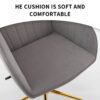 Adjustable Office Chair, Ergonomic Swivel Chair Velvet, Comfortable For Long Sitting - Gray - Image 14
