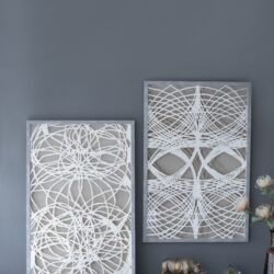 Leaf Shadow Box Wall Decor (Set of 2) - White / Gray