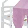 Full Size Loft Bed With House Shaped Frame And Tent - White / Pink - Image 8