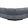 Dollum - Two Tone Nubuck Manual Recliner Sectional Sofa With USB Port Cupholder Console - Gray - Image 4