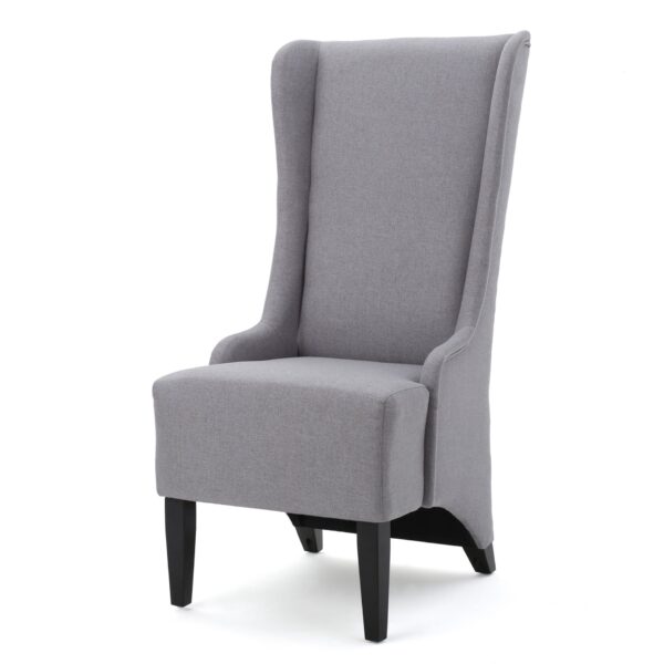 Alight - Upholstered Dining Chair With High Back And Birch Wood Legs - Light Gray