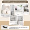 Full Size Murphy Bed With 1 Side Cabinet Storage Shelf, Cabinet Bed Folding Wall Bed With Desk Combo Perfect For Guest Room, Study, Office - White - Image 14