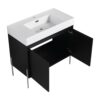Minimalist 36" Freestanding Bathroom Vanity With Resin Sink And Storage Cabinet - Dark Oak - Image 16