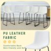 (Set of 2) Modern Minimalist Style Material Bar Stools, Suitable For Kitchen, Bar And Modern Home Design - White - Image 9