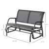 Outsunny - 2 Person Outdoor Glider Bench, Patio Double Swing Rocking Chair Loveseat With Powder Coated Steel Frame For Backyard Garden Porch - Gray - Image 7