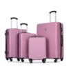 Luggage 4 Piece Lightweight Suitcase With Rotating Wheels, 24" And 28" With Tsa Lock, (16/20/24/28) - Pink - Image 15