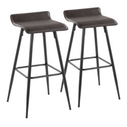Ale - Contemporary Fixed Height Bar Stool (Set of 2) - Black / Espresso