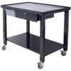 Transmission Teardown Work Station 1 / 2 Ton Capacity Sloping Drain Table Locking Drawer Removable Drain Basin Full-Width Lower Shelf Four Caster Wheels - Black - Image 4