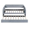Upholstered Daybed Sofa Bed Twin Size With Trundle Bed And Slat - Gray - Image 4
