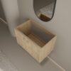 Modern 30" Wall Mounted Bathroom Vanity With Soft Closing Doors, Excluding Sink - Oak - Image 7