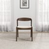 Dakota - Velvet Dining Chair (Set of 2) - Cream White / Dark Brown - Image 9