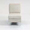 Modular Sectional Sofa Armless Seat Module, Corduroy Sectional Couch, Single Couch Modular Armless Accent Chair With Back Cushion - Beige - Image 2