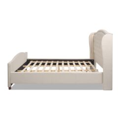 Fontana - King Wingback Upholstered Platform Bed Frame - Sky Neutral Beige