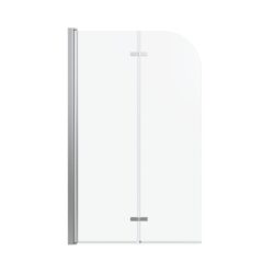 Frameless Folding Pivot Bathtub Door With Clear Tempered Glass - Chrome
