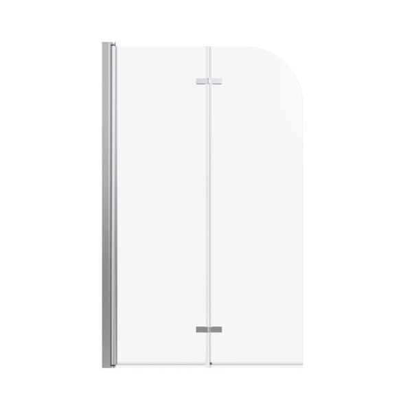 Frameless Folding Pivot Bathtub Door With Clear Tempered Glass - Chrome