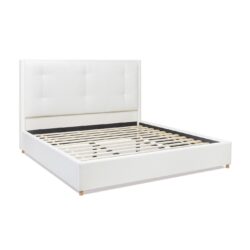 Miramar - King Cushion Back Headboard Platform Bed Frame - Antique White