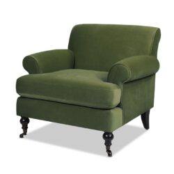 Alana Lawson - Accent Arm Chair Casters - Olive Green