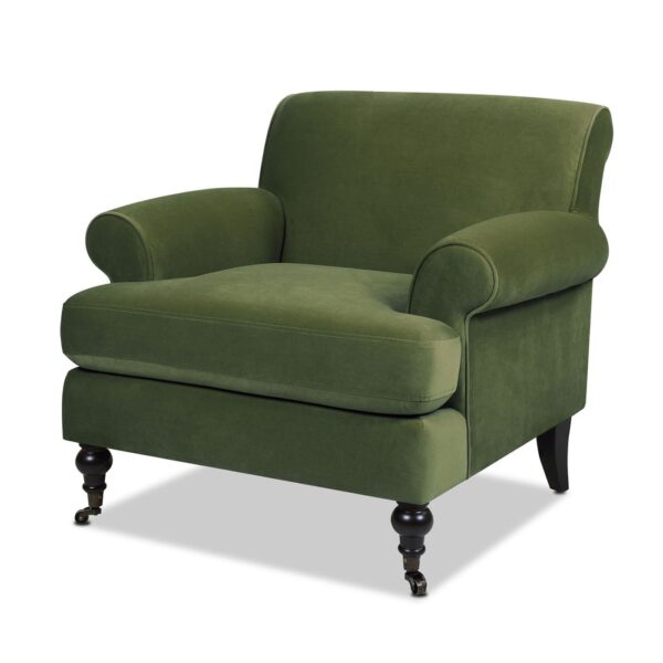 Alana Lawson - Accent Arm Chair Casters - Olive Green