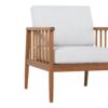 Contemporary Cushioned Eucalyptus Wood Patio Accent Chair - Brown - Image 3