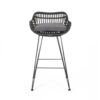 Outdoor Wicker Barstool With Cushions (Set of 2) - Gray - Image 6