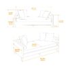 Chenille Upholstered Chaise Lounge With Nailheads And Rubberwood Legs, Wide Sleeper Sofa With 4 Throw Pillows & 2 Bolsters - Gray - Image 2