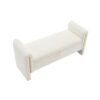 Modern Teddy Bed End Bench With Arms And Storage, Upholstered Large Foot Rest Stool, Comfy Window Vanity Bench For Living Room, Dorm, Coffee Table, Teddy - Cream - Image 6