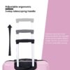 3 Piece Luggage Sets Lightweight Suitcase With Two Hooks, Spinner Wheels, (20/24/28) - Pink - Image 17