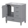 Bathroom Vanity, Modern Bathroom Cabinet With Sink Combo Set, Bathroom Storage Cabinet With A Soft Closing Door And 3 Drawers, Solid Wood Frame - Gray - Image 16