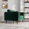 Amber - Velvet Lounge Chair - Brown / Dark Green - Image 13