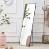 Aluminum Frame Minimalist Mirror, Bathroom Bedroom Wall Mirror, Elevating Contemporary Interiors, Can Be Wall Mounted Or Opened As A Standing Mirror - Black - Image 8