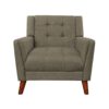 Upholstered Armchair With Button Tufting And Tapered Legs - Mocha - Image 4
