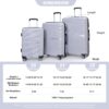 Hardshell Suitcase Double Spinner Wheels Pp Luggage Sets Lightweight Durable Suitcase With Tsa Lock, 3 Piece Set (20/24/28) - Silver - Image 3