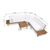 Hillcrest - V Shaped 4 Piece Sof Set With Coffee Table Cushions, Sandblast Finish - White - Image 3