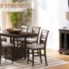Upholstered Seat Ladderback Side Chair - Coffee - Image 4