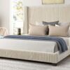 King Upholstered Elegant Design Bed - Beige - Image 5