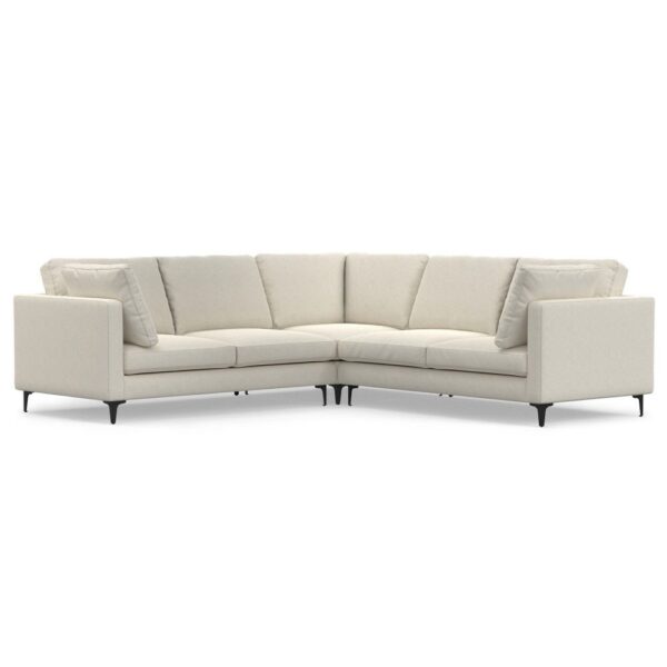 Ava - Mid Century Corner Sectional Sofa - Cream