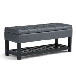 Saxon - Storage Ottoman Bench - Stone Gray