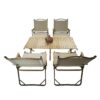 5 Pieces Dining Set, Multi-Function Foldable And Portable, 1 Dining Table & 4 Folding Chairs, Indoor And Outdoor Universal - Natural - Image 6