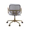 Siecross - Vintage Top Grain Leather Office Chair - Antique White / Gray - Image 12