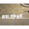 Marble Bathroom Accessories Set - Natural Stone - White / Natural - Image 9