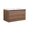 36" Bathroom Vanity Set With Resin Countertop Sink And 2 Doors - Brown - Image 15