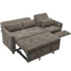 2 In 1 Sofa 3 Seater With Sofa Bed And Reversible Recliner - Dark Gray - Image 16