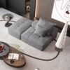 Modern Oversized Modular Sectional Sofa, Sparkling Chenille Soft Cushion Sofa With 2 Pillows, Diy Combination Tufted Sofa, No Assembly Required - Gray - Image 2