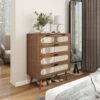 Modern 5 Drawer Accent Storage Cabinet For Living Room, Bedroom, Dining Room, Or Study - Walnut - Image 4