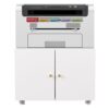 Office Furniture Copier Cabinet 2 Door Steel Copier Stand Mobile Pedestal File Printer Stand - White - Image 5