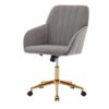 Adjustable Office Chair, Ergonomic Swivel Chair Velvet, Comfortable For Long Sitting - Gray - Image 6