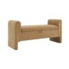 Modern Teddy Bed End Bench With Arms And Storage, Upholstered Large Foot Rest Stool, Comfy Window Vanity Bench For Living Room, Dorm, Coffee Table, Teddy - Coffee - Image 5
