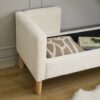 Storage Soft Bench With Armrests, Backrest And 2 Bolster Pillows For Living Room, Entryway And Bedroom - Ivory - Image 8