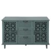 2 Door 3 Drawer Cabinet, American Furniture, Suitable For Bedroom, Living Room, Study - Dark Green - Image 10