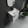 Wall Mounted Bathroom Vanity With Ceramic Sink And Storage Cabinet - Carrara White - Image 5